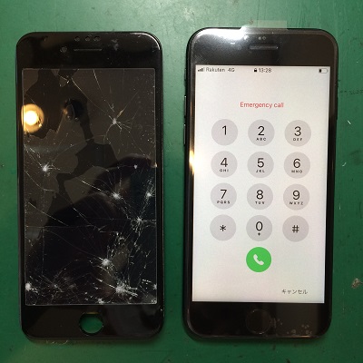 iPhone8画面修理後